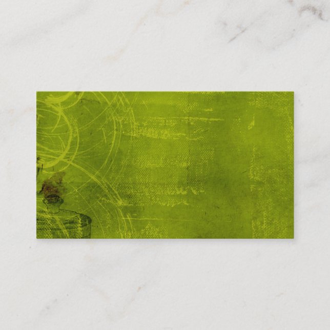 LIme Green Neon Halloween Themed Background Business Card (Front)