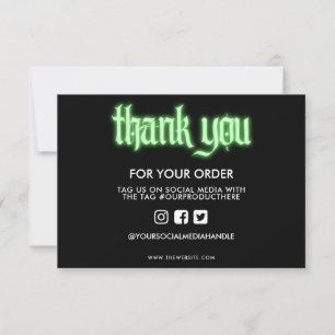 Lime Green Neon Sign Thank you Media Insert
