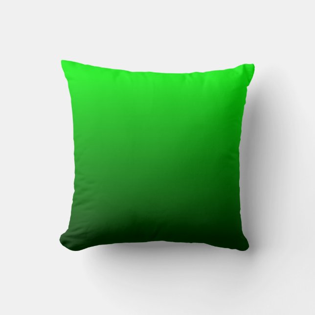 Lime Green Ombre Throw Pillow (Front)