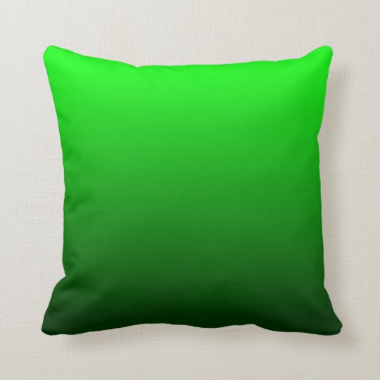 Lime Green Ombre Throw Pillow