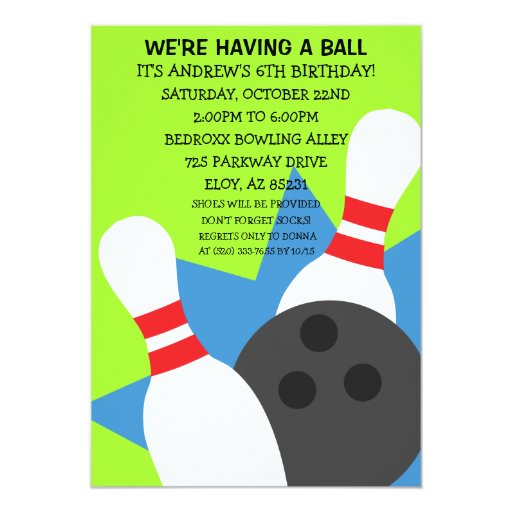 Bowling Ball Invitations 9