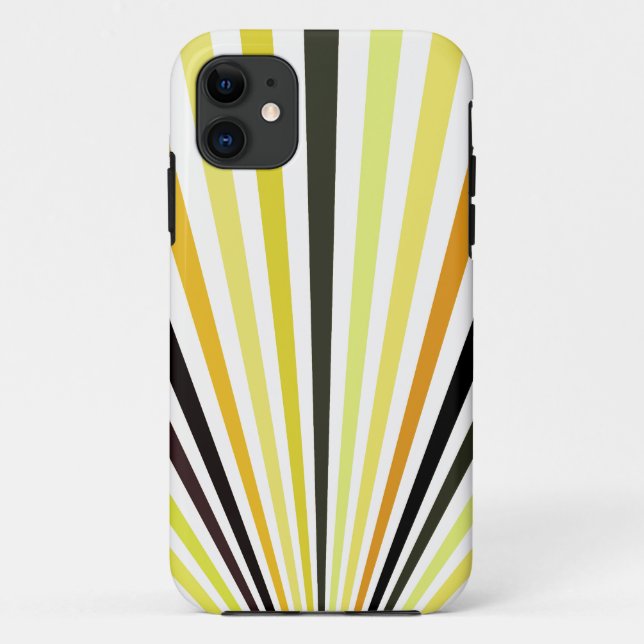 Lime Green orange and black  stripes Case-Mate iPhone Case (Back)