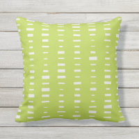 Lime Green Outdoor Pillows - Block Stripe