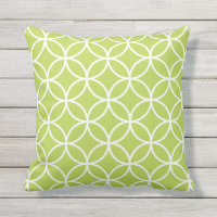 Lime Green Outdoor Pillows - Circle Trellis