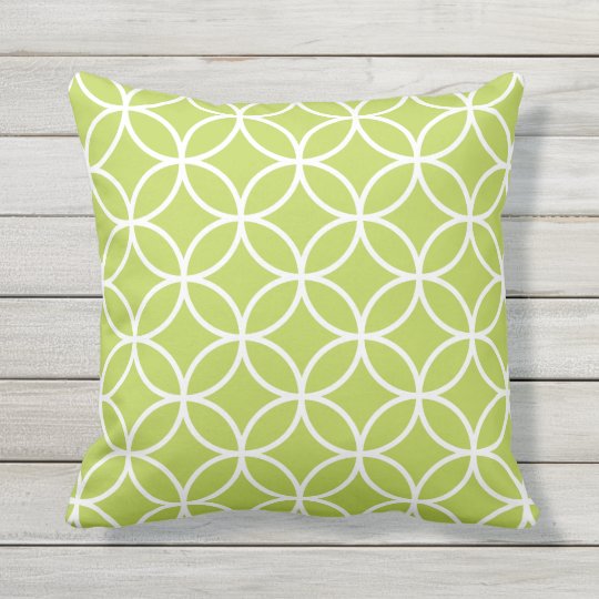 Lime Green Outdoor Pillows - Circle Trellis | Zazzle.com