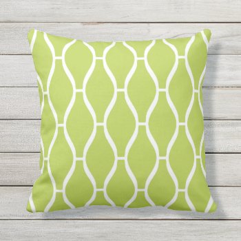 Lime Green Outdoor Pillows - Greek Trellis Pattern by Richard__Stone at Zazzle