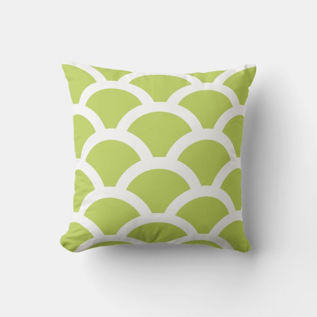 Lime Green Outdoor Pillows - Modern Pattern (Front)