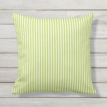 Lime Green Outdoor Pillows - Oxford Stripe by Richard__Stone at Zazzle