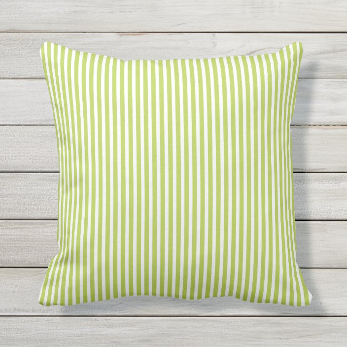 Lime Green Outdoor Pillows Oxford Stripe