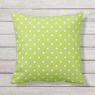 Lime Green Outdoor Pillows - Polka Dot