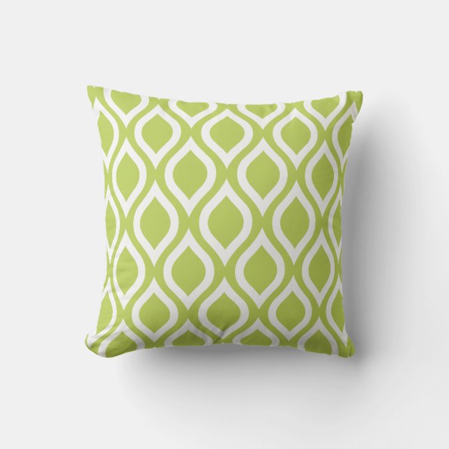 Lime Green Outdoor Pillows - Trellis Pattern (Front)