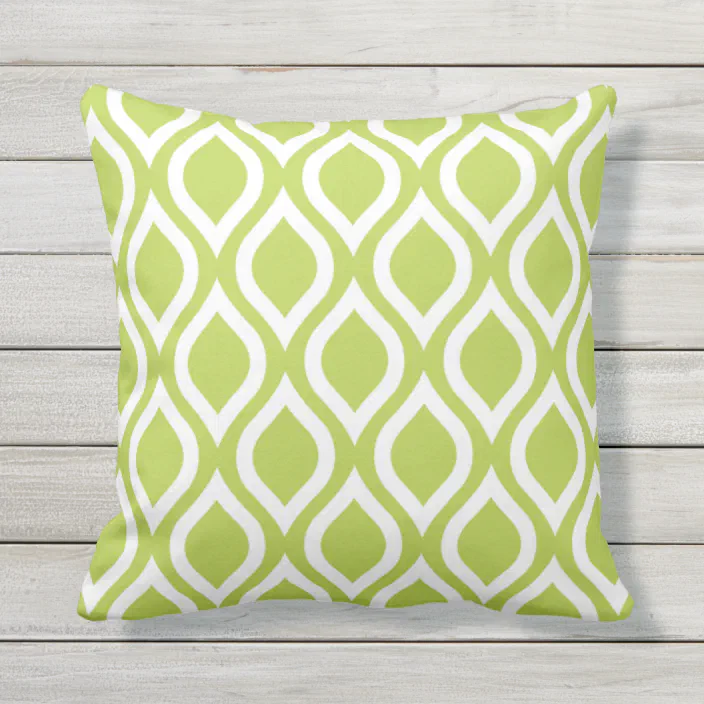Lime Green Outdoor Pillows Trellis, Green Outdoor Pillows