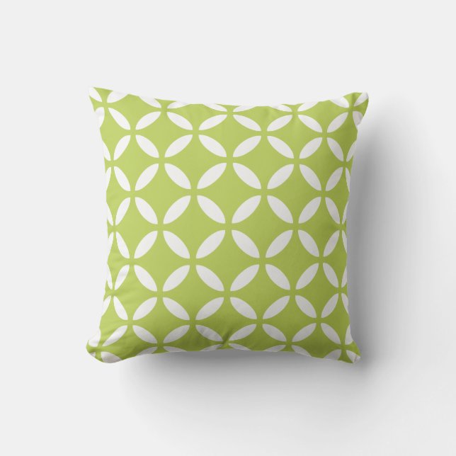 Lime Green Outdoor Pillows - Tuva Pattern (Front)