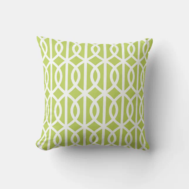 Lime Green Outdoor Pillows Twist Trellis Pattern Zazzle