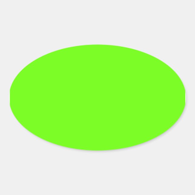 Lime Green Oval Sticker (Front)