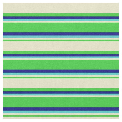 Lime Green, Pale Goldenrod, Turquoise, and Blue Fabric