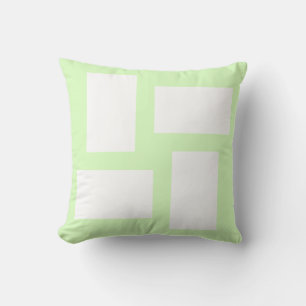 Lime Green Pastel & White Abstract Design Throw Pillow