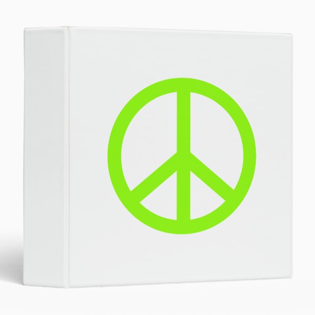 Lime Green Peace 3 Ring Binder (Front/Spine)