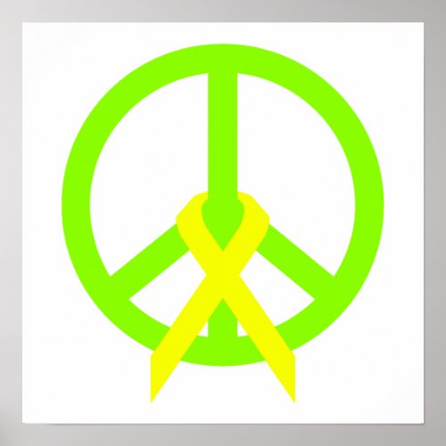 Lime Green Peace  Ribbon Poster