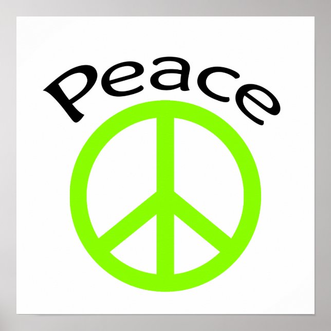 Lime Green Peace & Word Poster (Front)