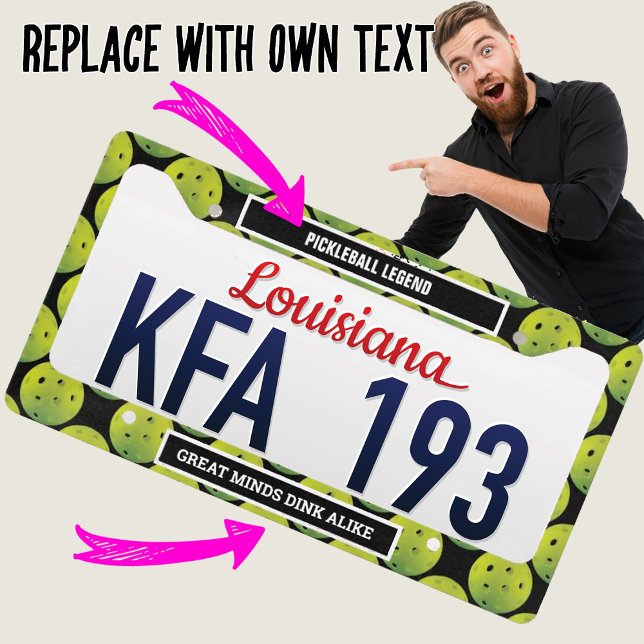 Lime green pickleball  license plate frame (Creator Uploaded)
