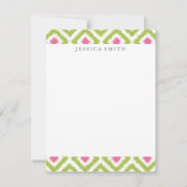 Lime Green Pink Diamonds Ikat Pattern (Front)