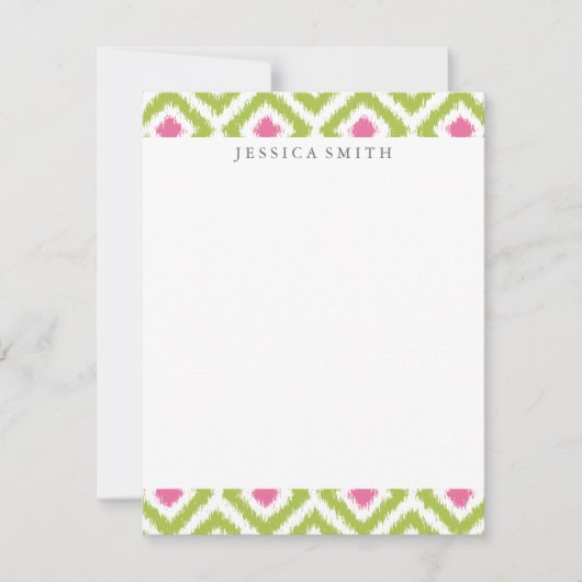 Lime Green Pink Diamonds Ikat Pattern (Front)