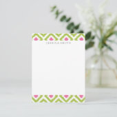 Lime Green Pink Diamonds Ikat Pattern (Standing Front)