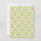 Lime Green Pink Diamonds Ikat Pattern (Back)