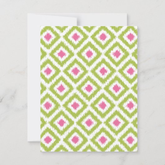 Lime Green Pink Diamonds Ikat Pattern (Back)