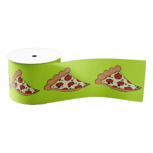 Lime green pizza slices tiled ribbon