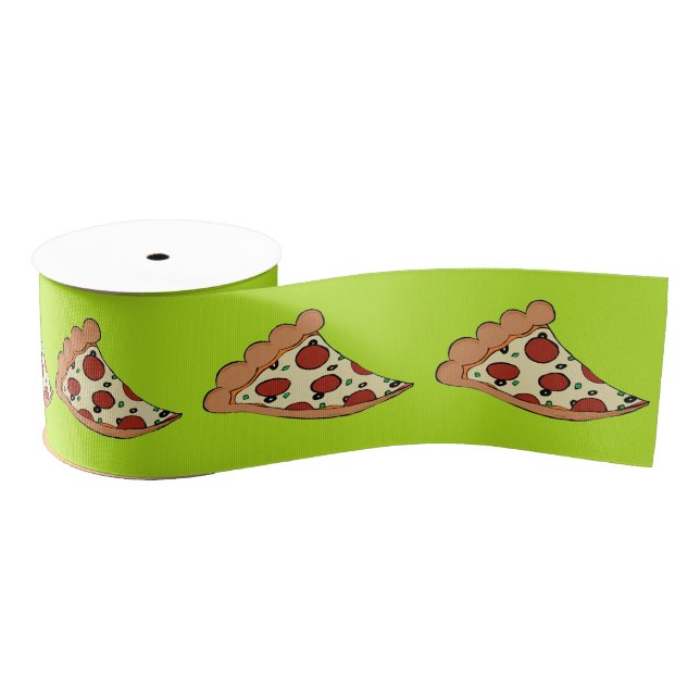 Lime green pizza slices tiled ribbon (Spool)