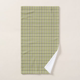 Lime Green Plaid Classic Pattern Retro Hand Towel