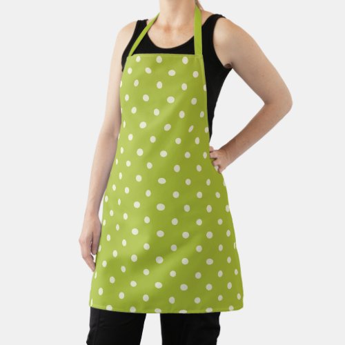 Lime Green Polka Dot Apron