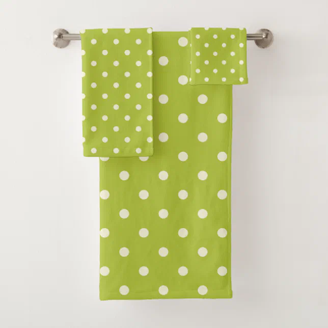 Lime Green Polka Dot Bath Towel Set Zazzle