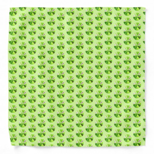 Lime Green Polka Dot Fractal Pattern Bandana