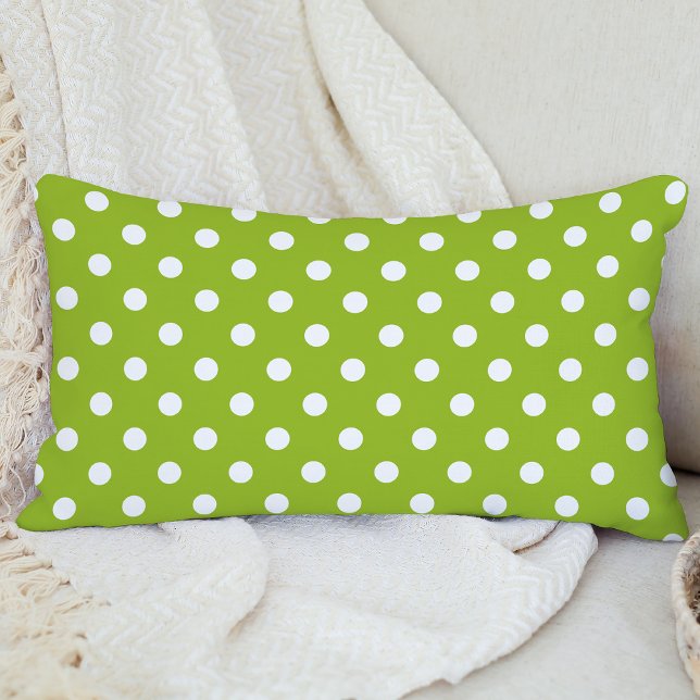 Lime Green Polka Dot Lumbar Pillow (Creator Uploaded)