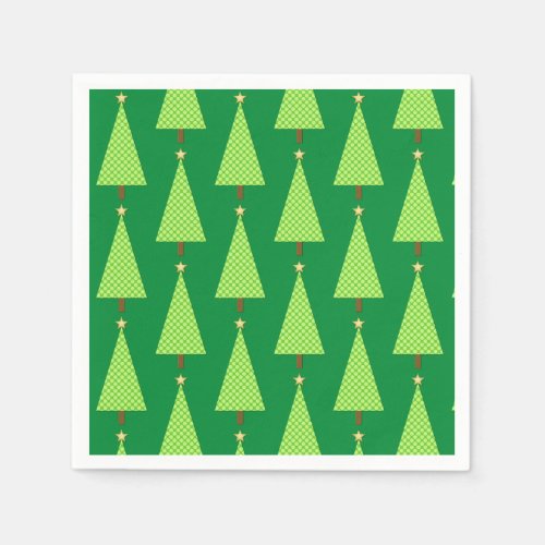 Lime green polka dot modern Christmas tree Paper N Napkins