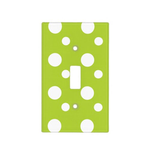 Lime Green Polka Dots Light Switch Cover