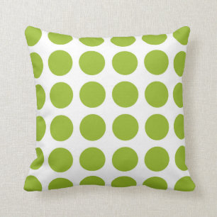 Lime Green Polka Dots Pillow