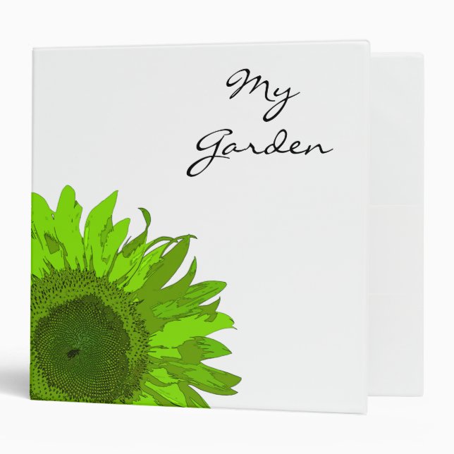 Lime Green Pop Art Sunflower Garden Binder (Front/Inside)