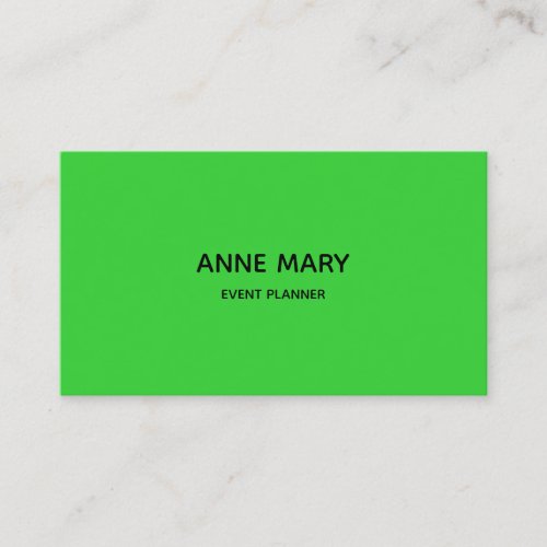 Lime Green Professional Modern Colorful Event Plan Business Card