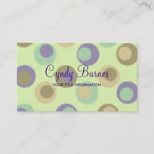 Lime Green Purple Dots Business Card