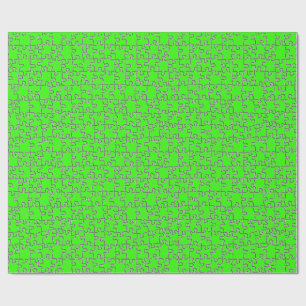 Lime Green Puzzle Wrapping Paper