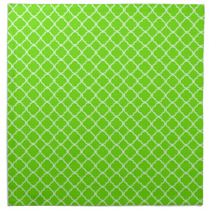 Lime Green Quarterfoil Latti Monogram Napkins