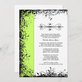 Lime Green Quinceanera Invitations (Front/Back)