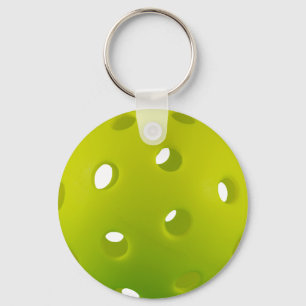 Lime green real pickleball classic keychain