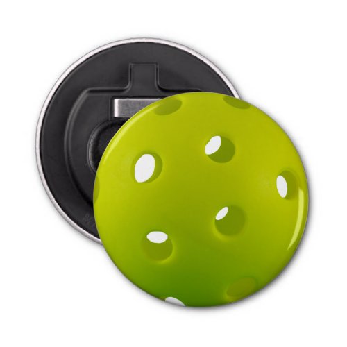 Lime green real pickleball  round  bottle opener
