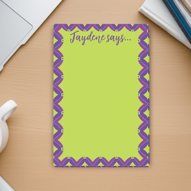 Lime Green Retro Post-it Notes (Bright and colorful post it note for the upbeat person who loves cute and sassy stationery)