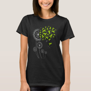 Lime Green Ribbon Dandelion Lymphoma Awareness Mon T-Shirt